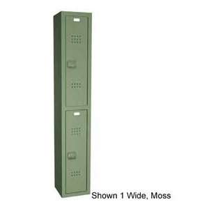  18 X 72 Solid Plastic Locker Double Tier, 3 Wide Moss 