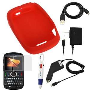  GTMax Red Soft Silicone Case + Clear LCD Screen Protector 