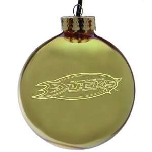  Pack of 2 NHL Anaheim Ducks Glass Ball Christmas Ornaments 