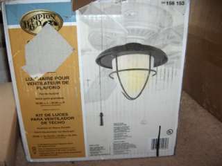 Hampton Bay Palm Beach 1 Light Gilded Iron Ceiling Fan Light Kit 