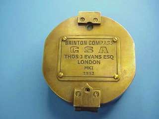 BRINTON COMPASS 1862   Thos J Evans Esq London MKI  