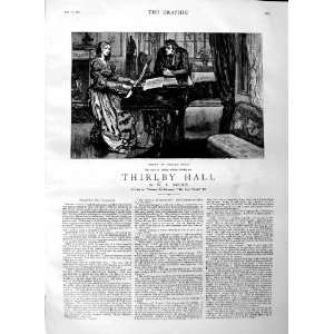  1883 ILLUSTRATION STORY THIRLBY HALL ROMANCE PIANO ART 
