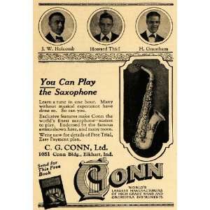   Ad CG Conn Saxophones Howard Thiel H. Grantham   Original Print Ad