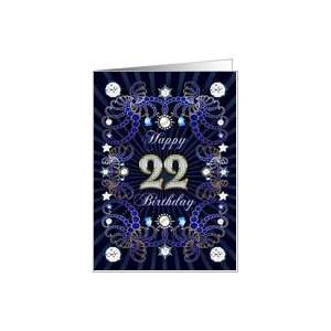  22nd Birthday card, Diamonds and Jewels effect Card Toys & Games