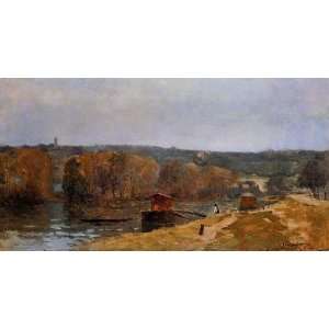   paintings   Albert Lebourg   24 x 12 inches   Billancourt Landscape