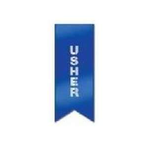  Badge Ribbon Usher Blue w/Silver Letters) (Package of 2 
