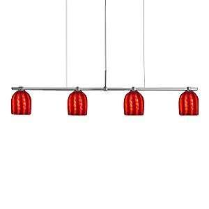  Bimbi Red Reticello Linear Suspension by Oggetti Luce 