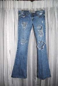 A3~Hollister Distressed Destroyed Jeans~Size 0 Reg~WoW  