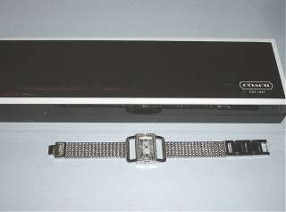 Coach Bridle Diamond Bezel Ladies Watch Stainless Band #14500840 New 