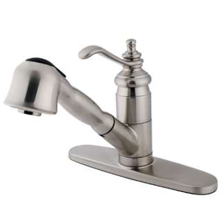   Brass Satin Nickel Templeton pull out sprayer kitchen faucet  