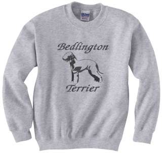 Bedlington Terrier Dog Silhouette Embroidered Crew & Hooded 