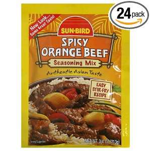 Sun Bird Seasoning Mix, Orange Beef, .75 Ounce Packets (Pack of 24)