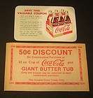 vintage coca cola bottle redemption card and butter tub theater