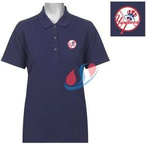 New York Yankees MLB Classic Womens Polo Shirt by Antigua (Navy 