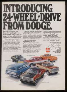 1978 Dodge Sno Commander pickup truck Ramcharger etc ad  