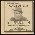 1951 Cactus Jim photo NBC TV show personal appearance t