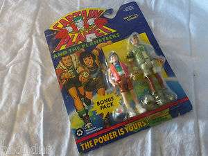TIGER TOYS CAPTAIN PLANET & THE PLANETEERS MA TI & KWAM WITH CARD SIZE 