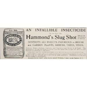 1902 Vintage Ad Hammonds Slug Shot Insecticide UNUSUAL   Original 