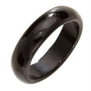  Black Agate Gemstone Ring Band Size 8   8 1/2 (1 ring 