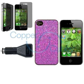 ACCESSORY for Apple iPhone 4S 4 4G PRIVACY GUARD+CHARGER+HARD CASE 