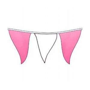  Fluorescent Pink/White String Pennant