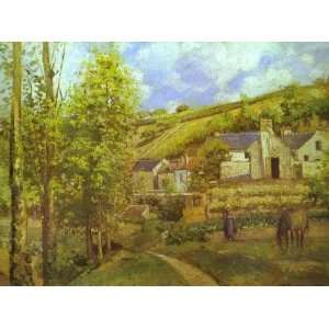  Oil Painting The Hermitage at Pontoise Camille Pissarro 