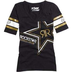   Womens Rockstar Golden Football T Shirt   Large/Black Automotive