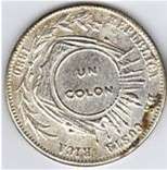 1880 1923 STAMP COSTA RICA SILVER COIN UN COLON 50c OLD  