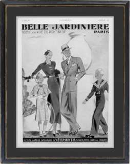 1934 BELLE JARDINIERE French Ad Advert ART DECO FAMILY  