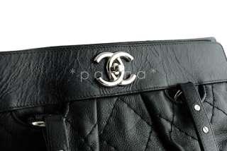 Chanel Black Quilted Glazed Giant On The Road Tote Bag  