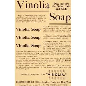  1892 Ad Blondeau ET CI Vinolia Soap Bath Products 