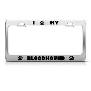 Bloodhound Dog Dogs Chrome Metal License Plate Frame Tag 