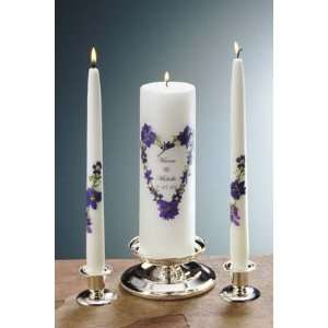  Violet Bouquet   Personalized Unity Candle & Matching 
