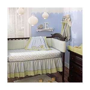  Emory Blue & Green Elephant 5 Piece Baby Crib Bedding Set 