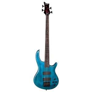  Dean Edge 4 Bass, Trans Blue Musical Instruments
