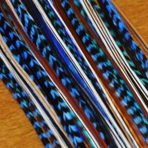  7 12 Clip in Blue Suede Shoes Feather Hair Extension 7 