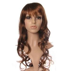 Long brown curly wavy wig/wigs with fringe.  Beauty