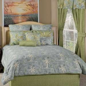  Surf Blue Tropical Bedding 3 Pc Twin Comforter Set