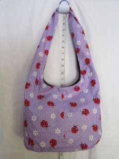 Lady Bugs Fabric Design Print Tie Hobo Bag Tote #M9  