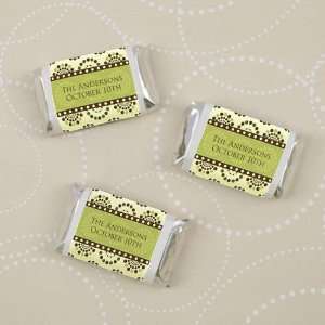  Sage Green & Brown   20 Personalized Mini Candy Bar 