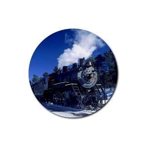  Train steam engine Round Rubber Coaster set 4 pack Great 