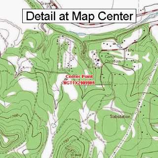   Topographic Quadrangle Map   Center Point, Texas (Folded/Waterproof
