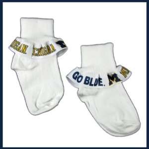  Michigan Girls Logo Ruffle Socks