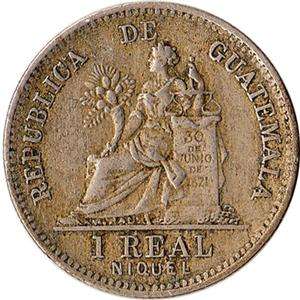 1900 Guatemala 1 Real Coin Justice KM#177  