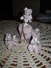 VINTAGE PINK SPEGHETTI POODLE MOM AND TWO PUPS MADE IN JAPAN