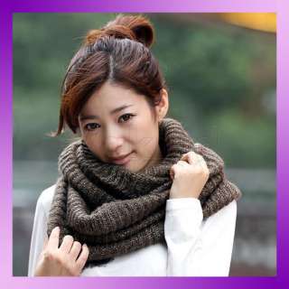   Elegant Circle Scarf Mohair Wool Women Super Big Soft Coffee Color