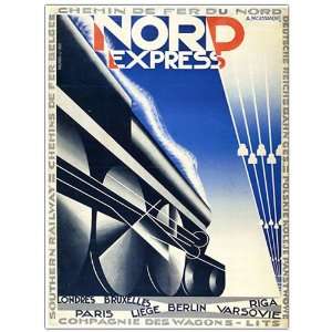  Nord Express by Adolphe Cassandre Framed 24x32 Canvas Art 