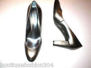   10 Etienne Aigner Shoes Pumps Haven Pewter Patent Metallic Heels NIB