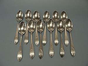 Set of 12 Teaspoons by Tiffany & Co   Faneuil Pattern  