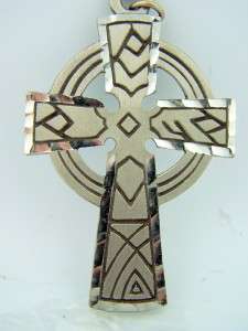 Silver Plated Celtic Bishops Pectoral Cross On Fine Gilded 30 Chain 